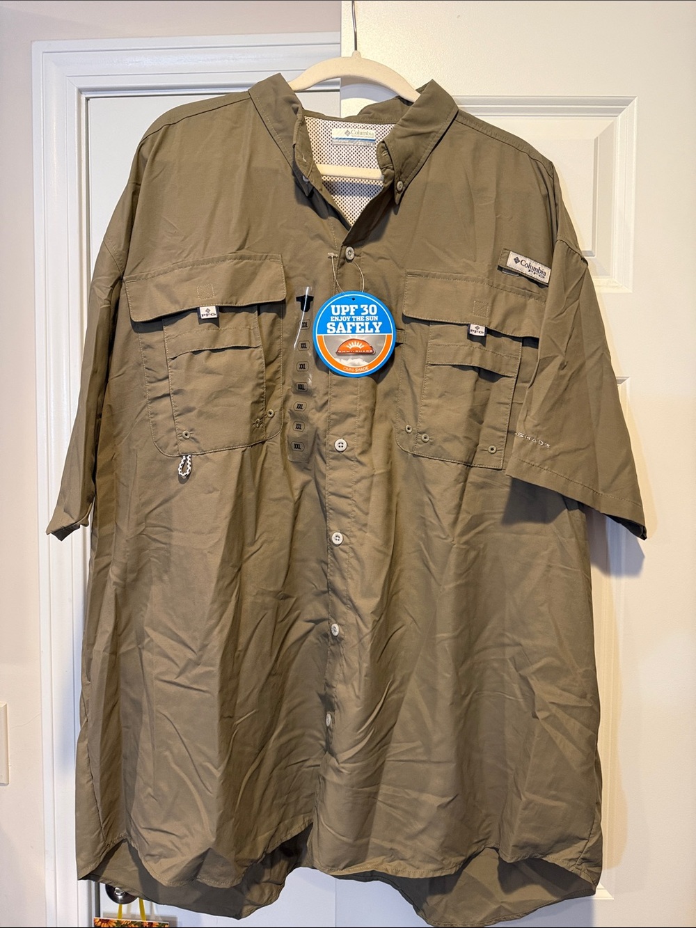 Columbia Men's Olive Green Short-Sleeve Outdoor Shirt Jacket